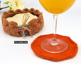Crochet Coaster Pattern, PDF Download, Crochet Coasters, Crochet Coaster Set Pattern, Crochet Drink Coaster