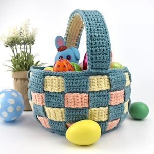 Crochet Easter Basket Pattern, PDF Pattern, Easter gift, Easter Basket Crochet Pattern, Crochet Basket, Pattern for Crochet Basket
