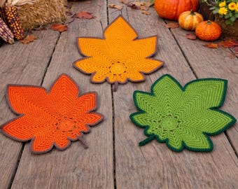 Maple Leaf Crochet PDF Pattern for Fall Decor