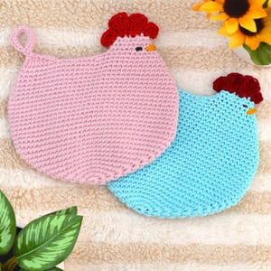Crochet Chicken Potholder Pattern: Farmhouse Trivet (PDF Pattern)