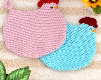 Patrón de salvamanteles de gallina a crochet: Salvamanteles estilo granja (patrón en PDF)