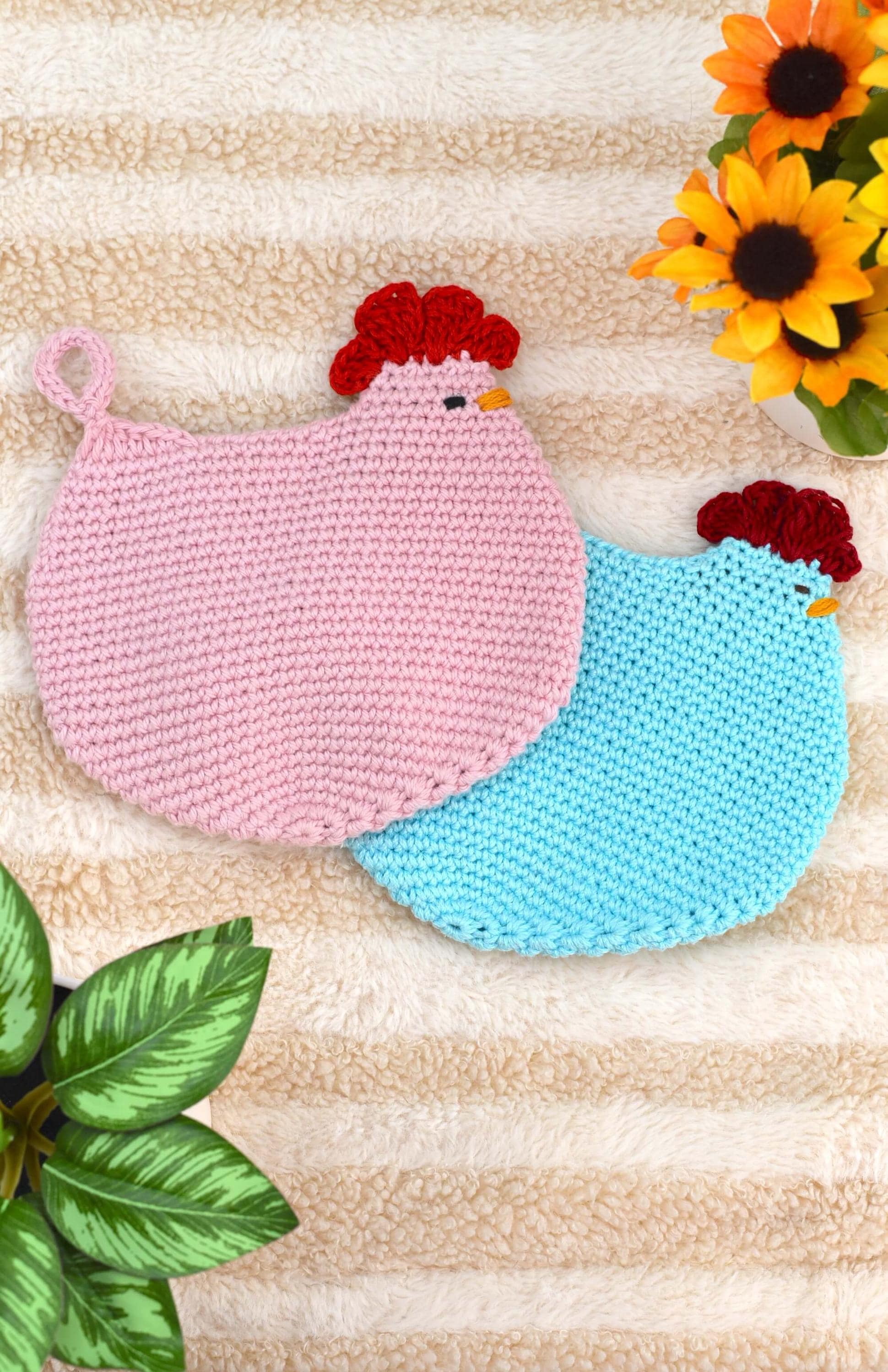 Farmhouse Chicken Potholder Crochet Pattern