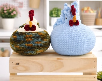 Gehaakte kip en haan zonder naaien, amigurumipatroon (pdf-download)