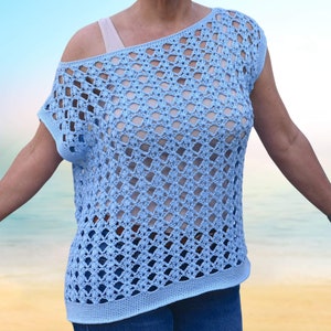 Summer Crochet Top Pattern | Size Inclusive Crochet Top SX to 5XL | Crochet Tee Pattern | Crochet Lace Top