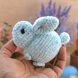 Loaf Bunny Crochet Pattern | Low Sew Amigurumi Rabbit | Tiny Crochet Animal