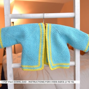 Crochet Hexagon Cardigan Pattern: Kids Moss Stitch (PDF Pattern)