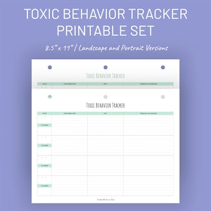 Rastreador de comportamiento tóxico imprimible