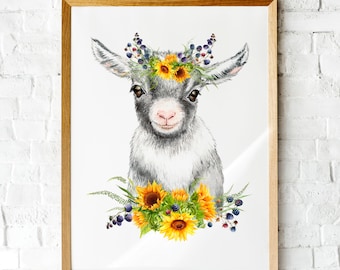 Goat Wall Art Etsy