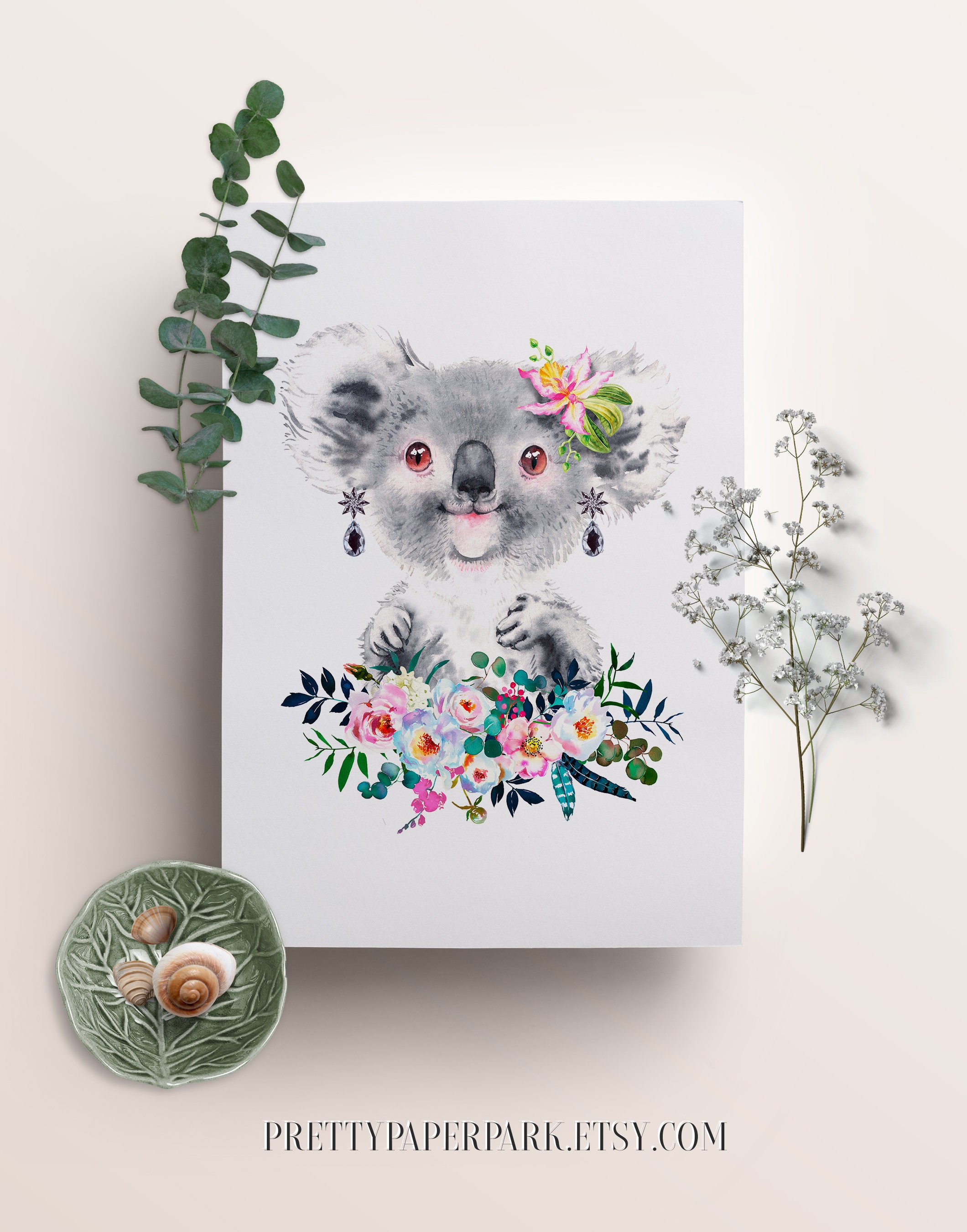 Koala nursery art animal wall art koala decor koala bear Etsy
