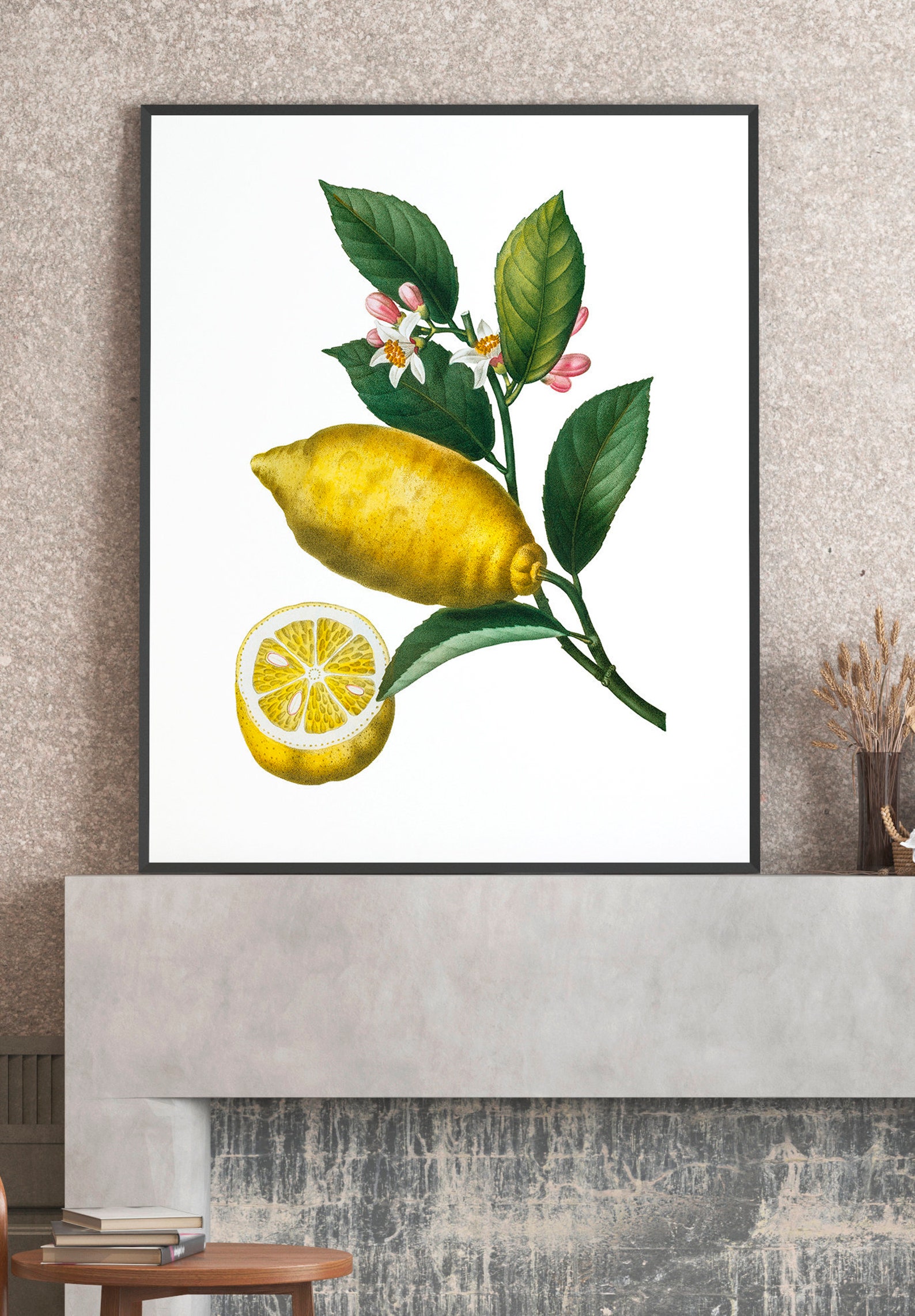 Lemon Botanical Print Vintage lemon Illustration Botanical | Etsy