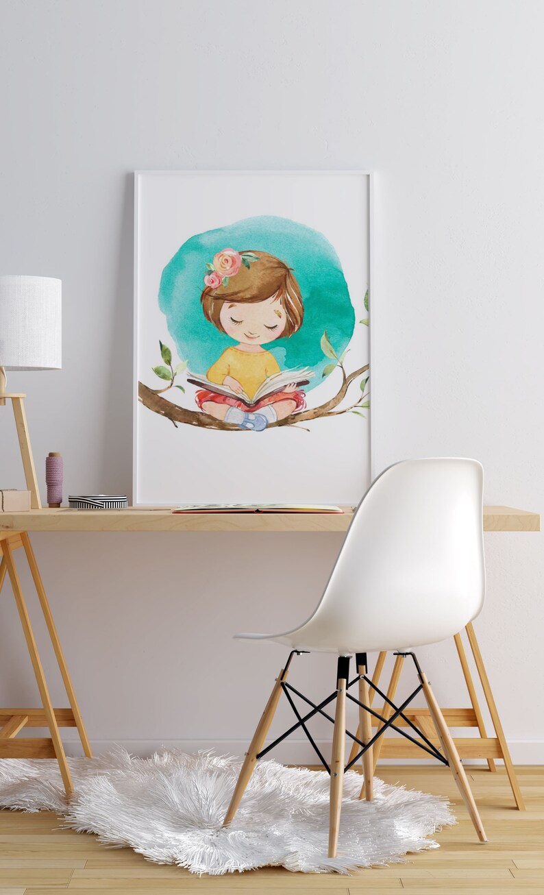 Book nook art book nook wall art reading nook print stay Etsy