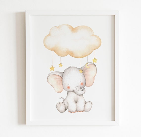 Elephant nursery decor bedroom print elephant nursery art Etsy