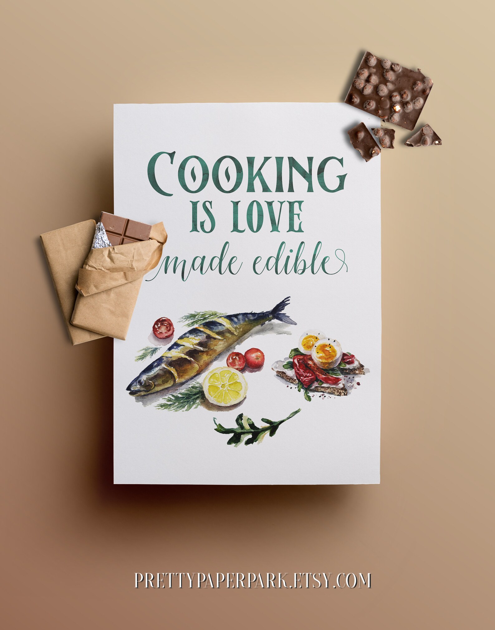 Cooking is love made edible cooking quote kitchen wall art Etsy