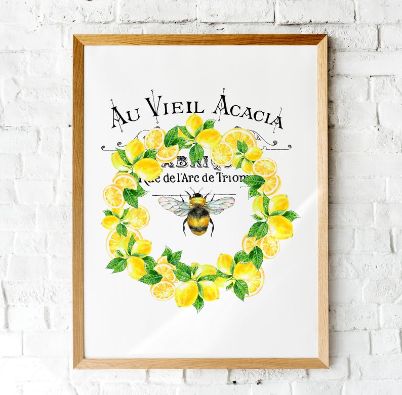 Lemon canvas lemon poster lemon sign kitchen print lemon Etsy