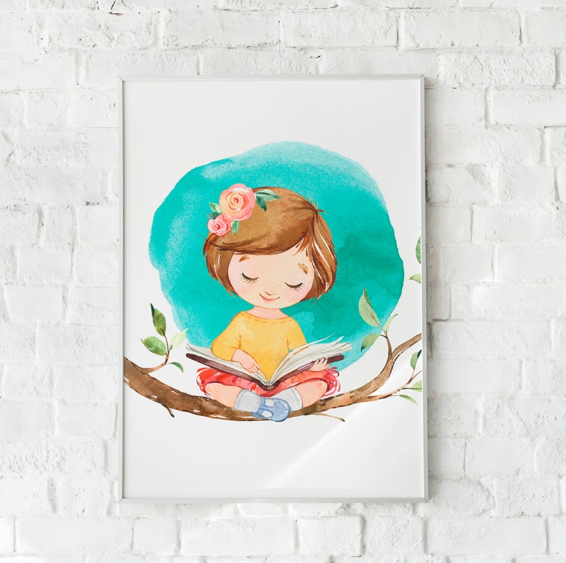 Book nook art book nook wall art reading nook print stay Etsy