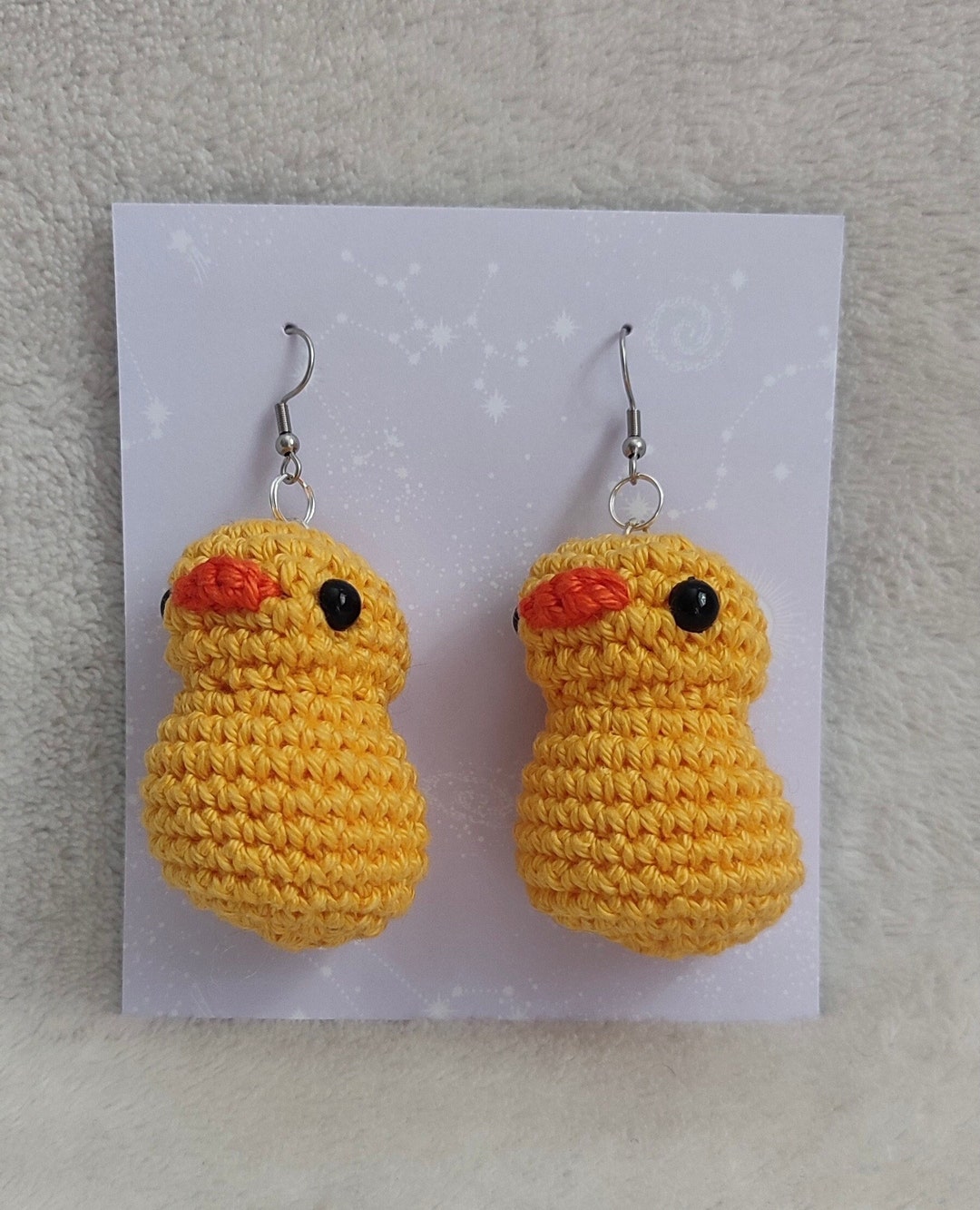 Rubber Duck Crochet Dangle Earrings Etsy
