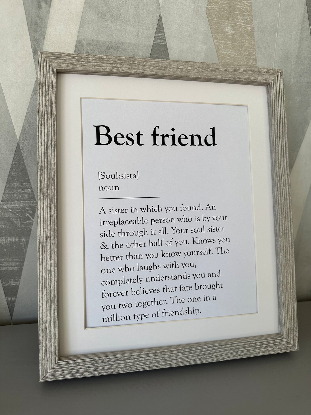 Best Friend Definition Wall Art Print Birthday Gift Birthday Etsy