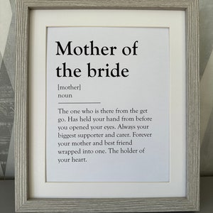 Mum Definition Wall Art Print,  Birthday Present, Mum Appreciation Gift, Christmas Present, Mother of the Bride, wedding present, wedding