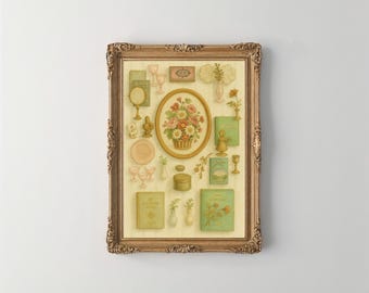 Heirloom Blooms Vintage Flatlay Instant Digital Download - A Vintage Collectors Artwork