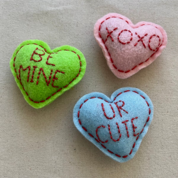 Conversation Hearts Catnip Filled Cat Toys