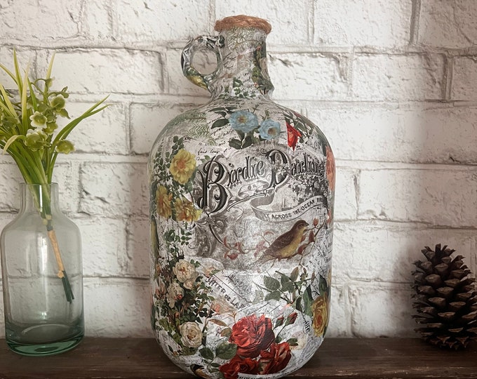 Gallon Jug, Decorative Glass, Bird Jug Vase