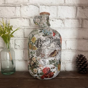 Gallon Jug, Decorative Glass, Bird Jug Vase