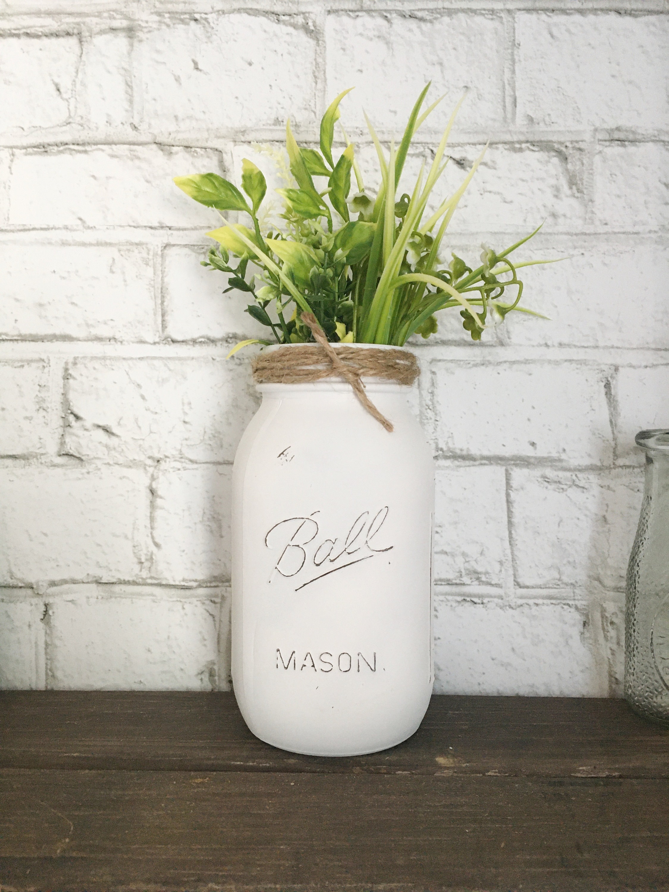 Variety of Sizes Available 16 Oz. Mason Jars Painted Mason -   Mason  jars, Rustic desk accessories, Spring cleaning inspiration