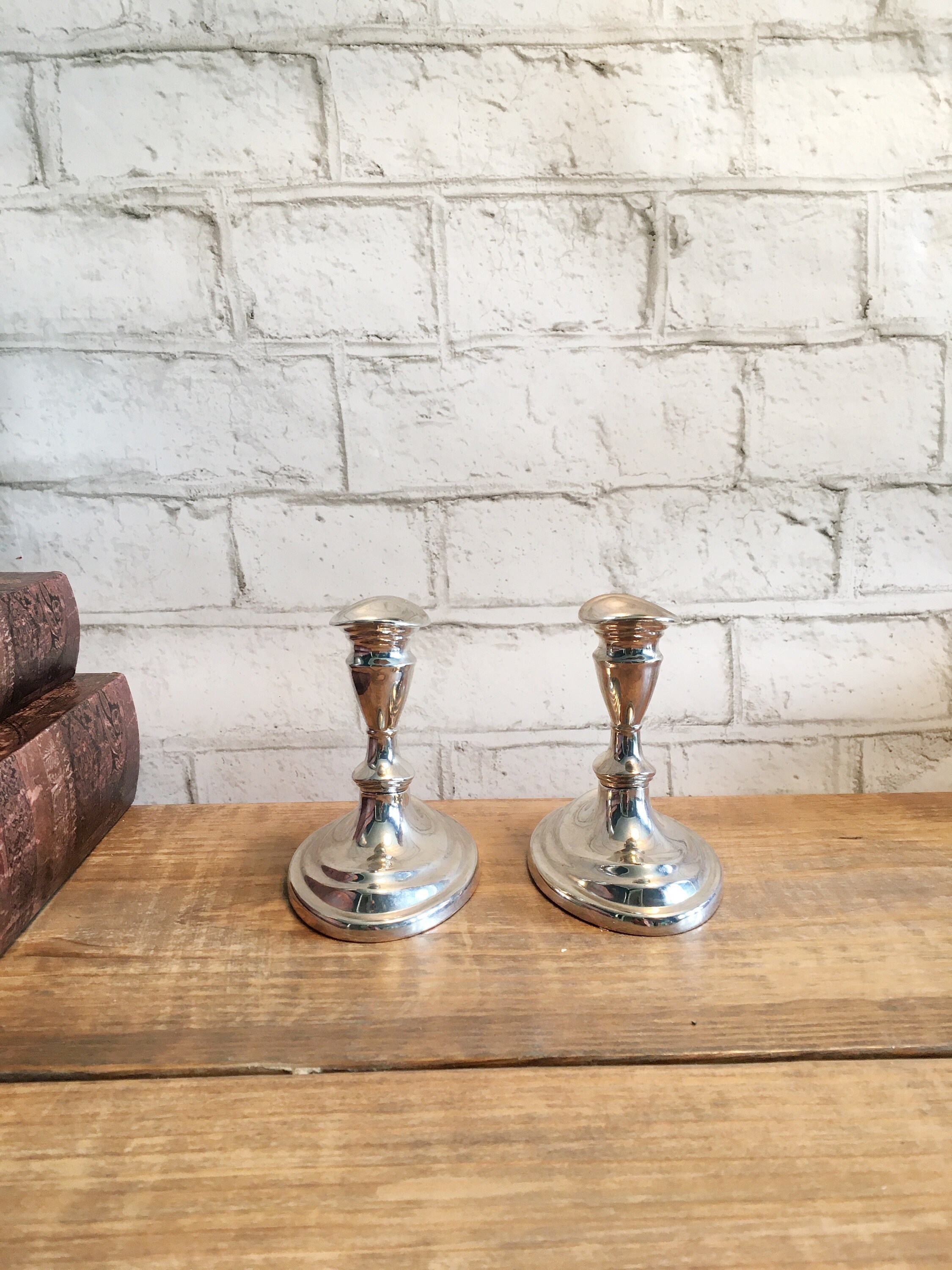 Gorham Candlestick Holders Set of 2, Vintage Sterling Silver Candle Holders