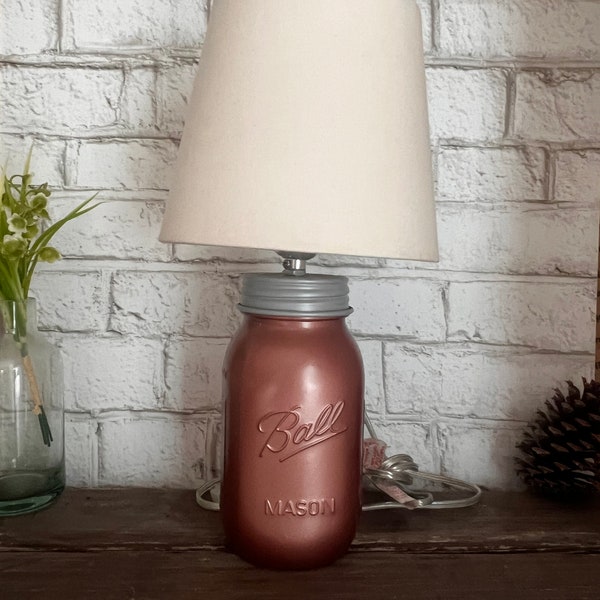 Mason Jar Lighting, Farmhouse Lamp, Table Lamp