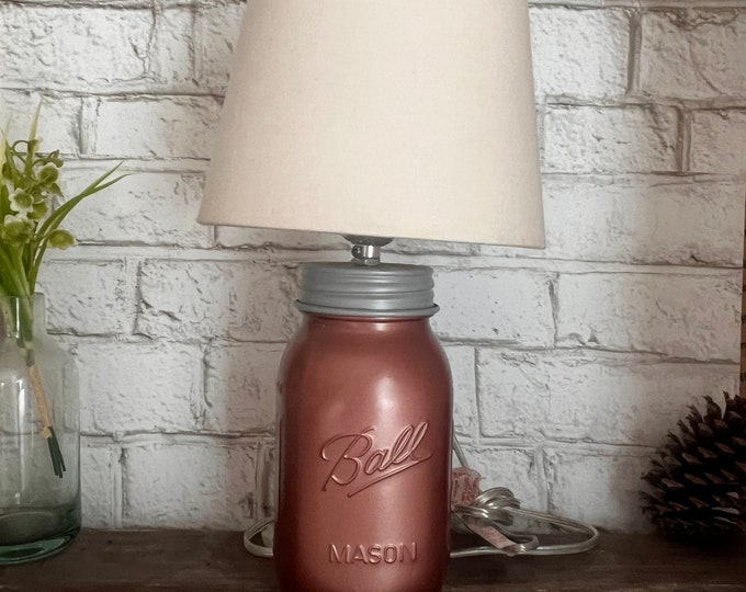 Mason Jar Lighting, Farmhouse Lamp, Table Lamp