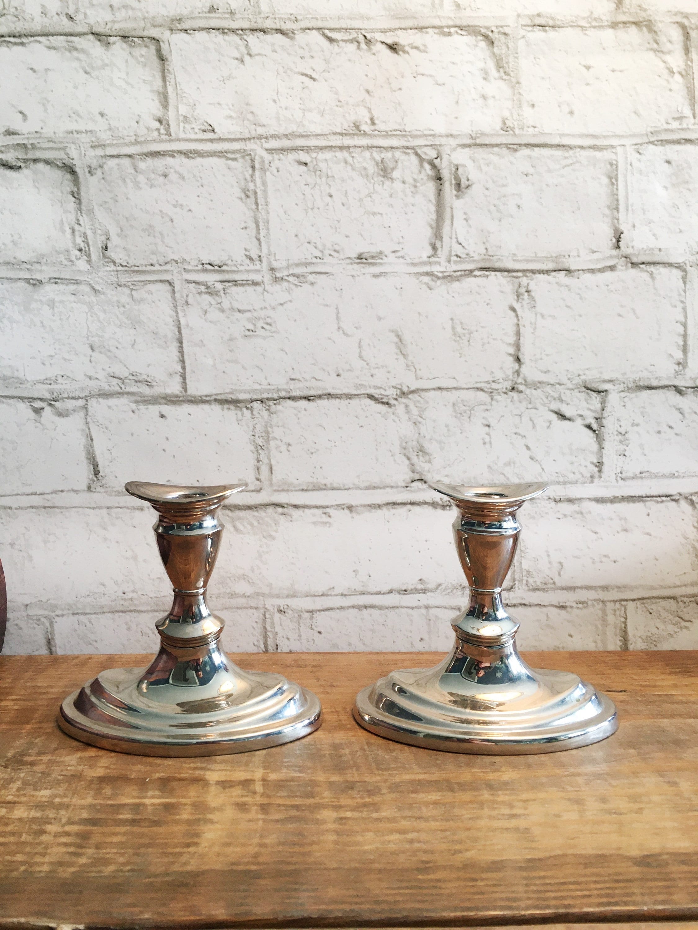 Gorham Candlestick Holders Set of 2, Vintage Sterling Silver Candle Holders