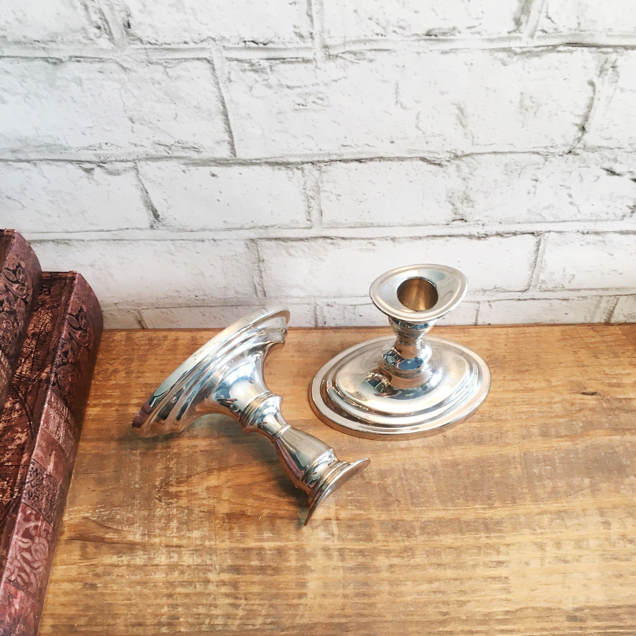 Gorham Candlestick Holders Set of 2, Vintage Sterling Silver Candle Holders