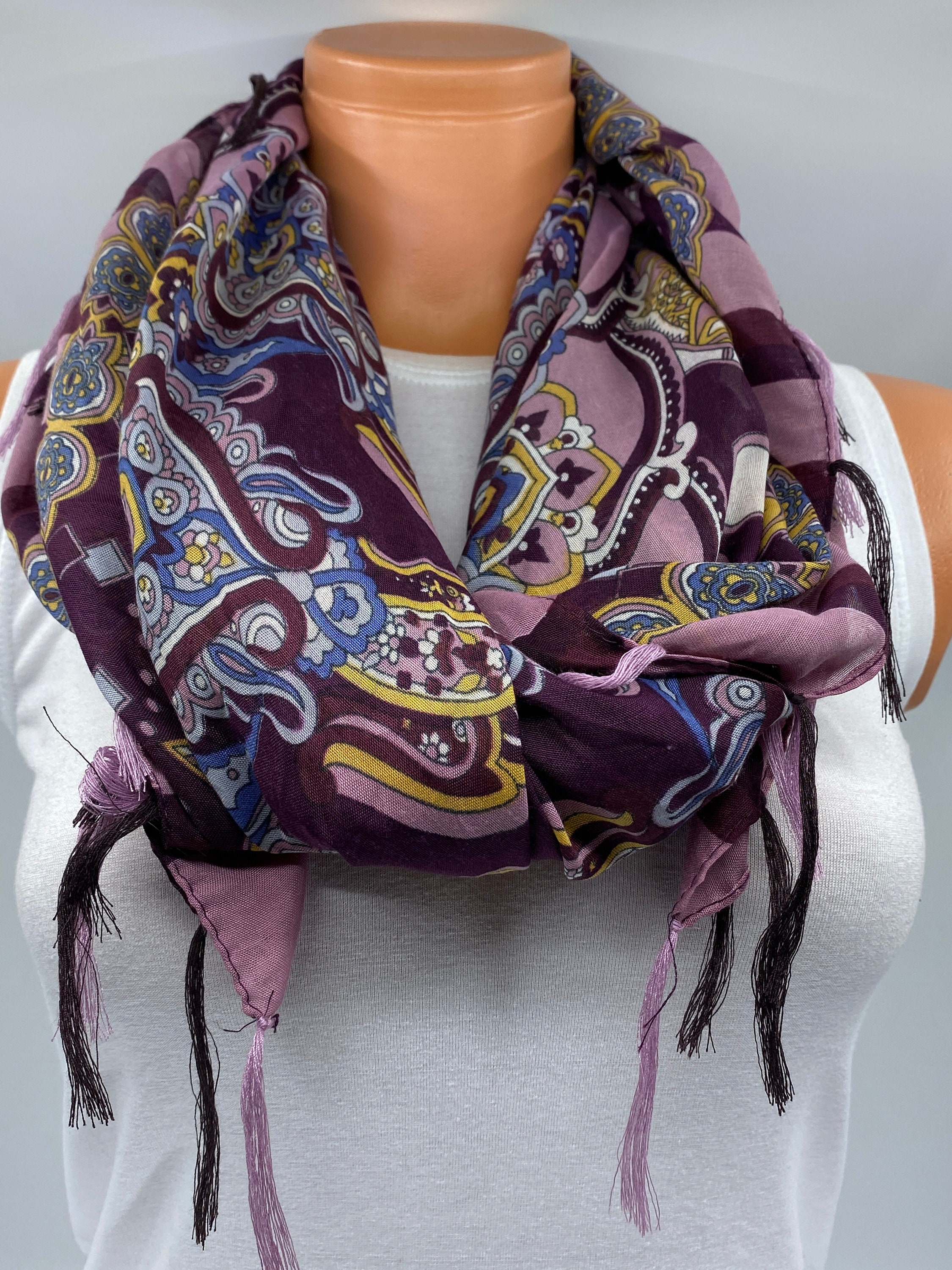 Purple women scarf gift for her handmade scarf casual Etsy