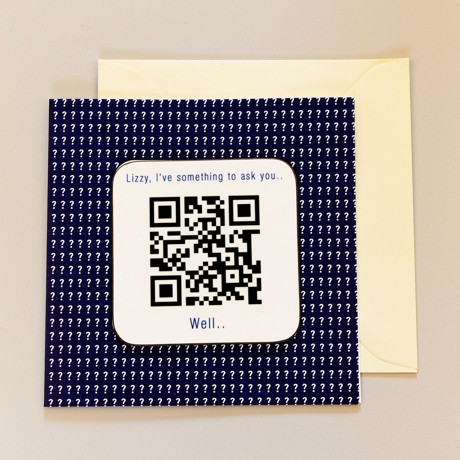 Greetings Card & Coaster Secret QR Code Message Etsy