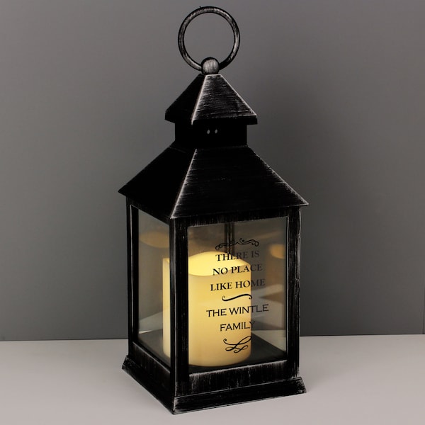 Antique Scroll Rustic Black Home Lantern Personalised Gift