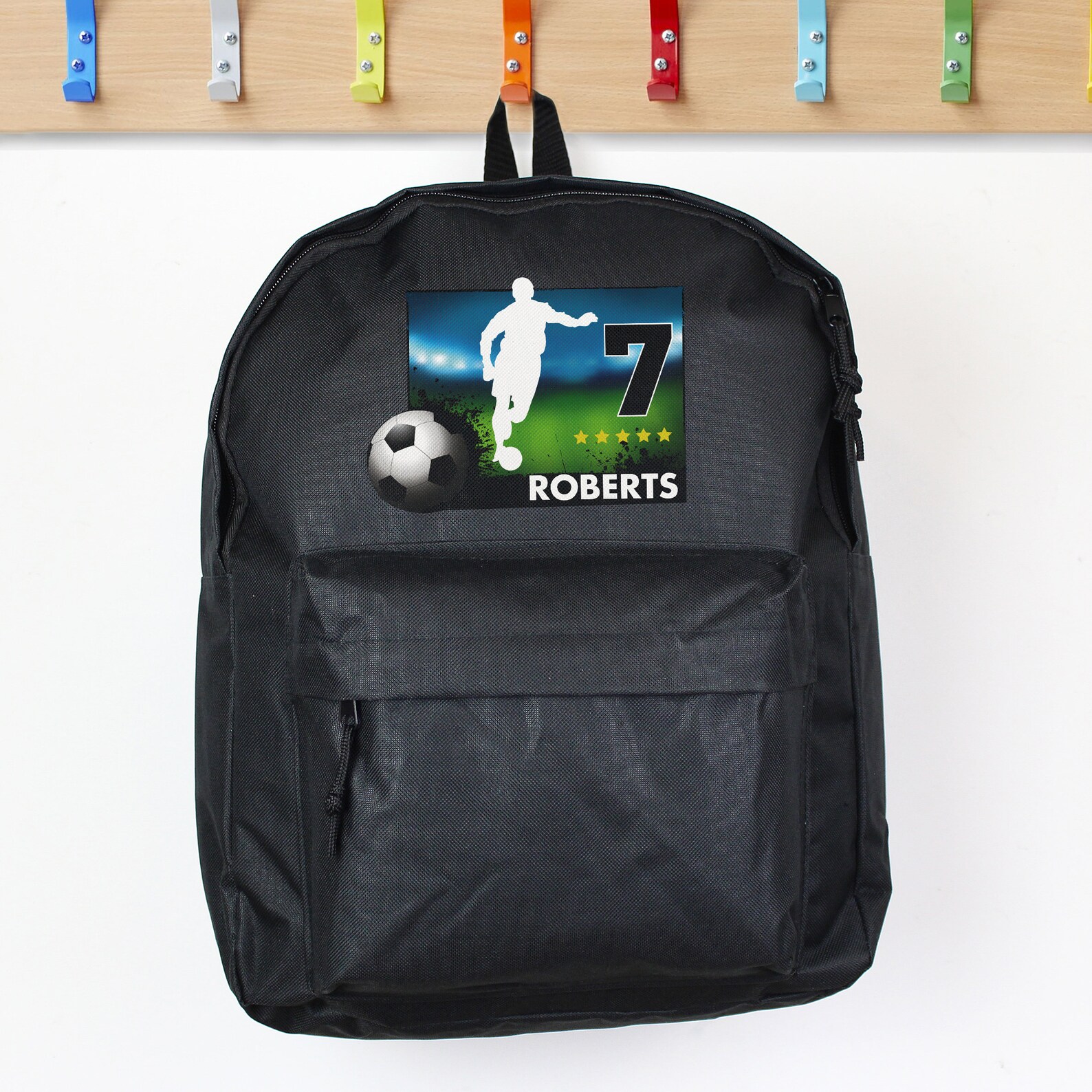Personalised Team Player Boys Black Football Backpack Etsy