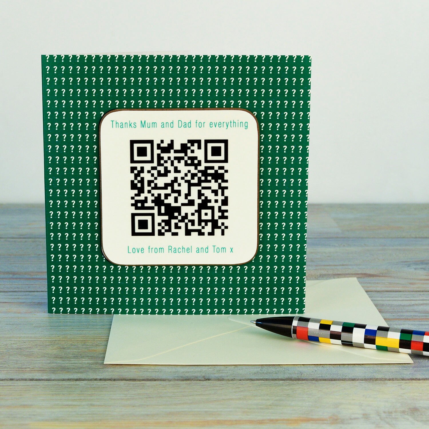 Greetings Card & Coaster Secret QR Code Message Etsy