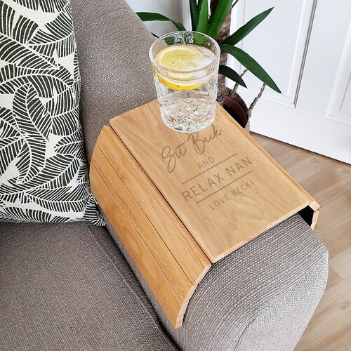 Personalised Classic Wooden Sofa Tray Adjustable Sofa Arm Etsy UK