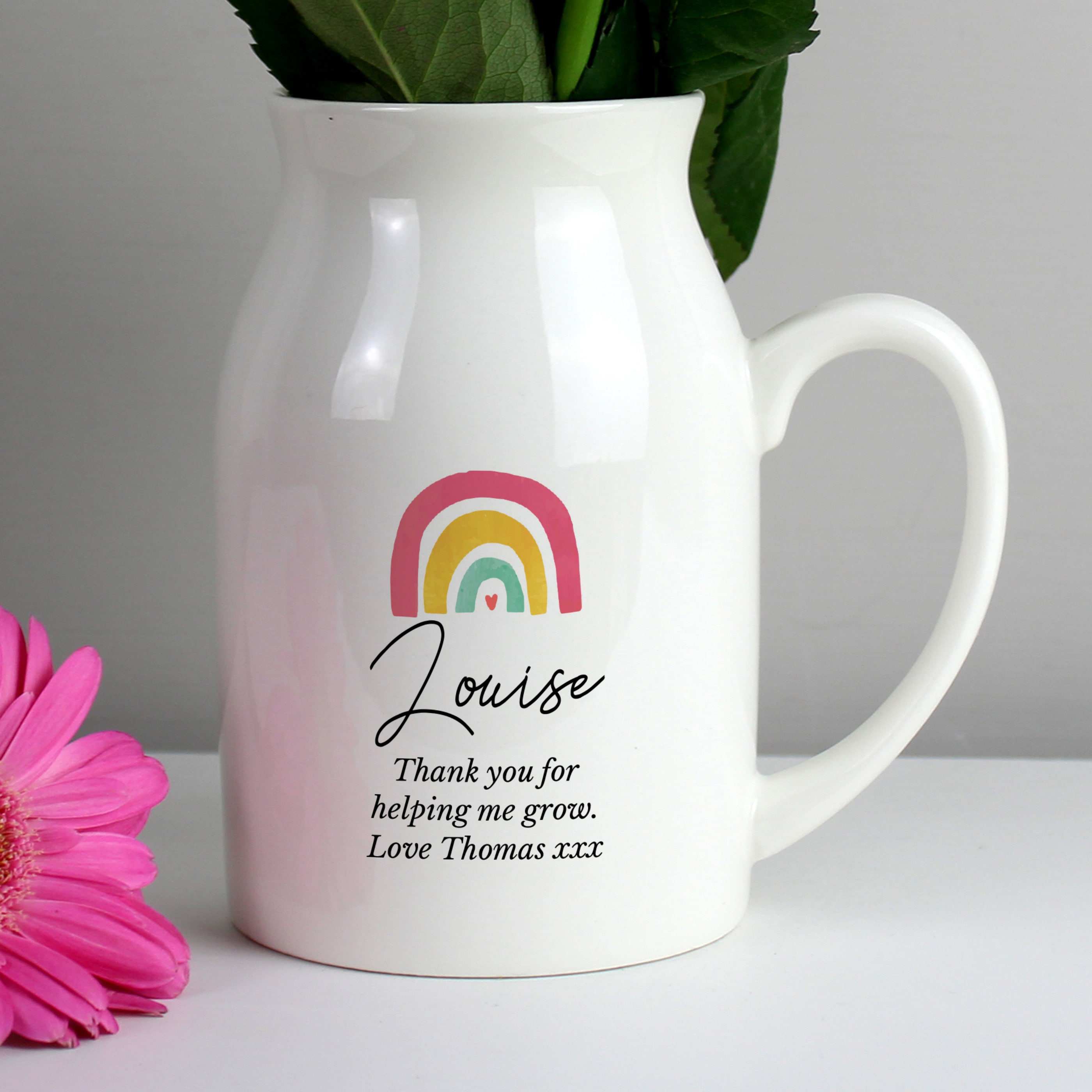 Personalised Rainbow Flower Jug Etsy UK