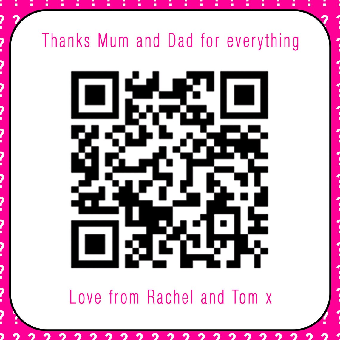 Greetings Card & Coaster Secret QR Code Message Etsy