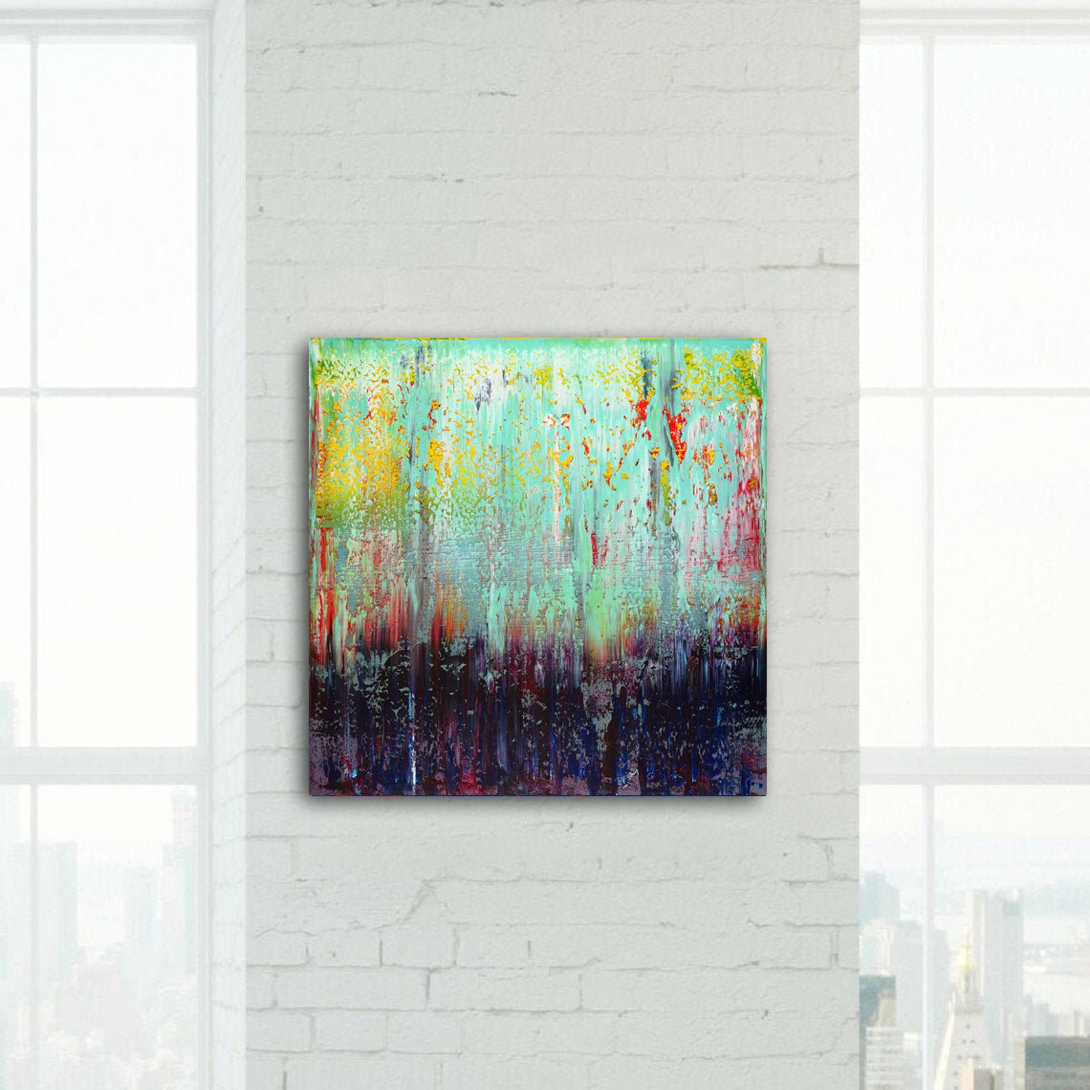 Abstract landscape painting Original wall art Artwork oil Etsy