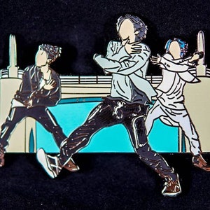 BTS Jin Jungkook Jimin Enamel Pin during the On MV