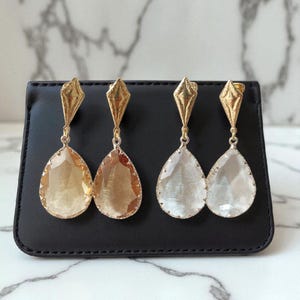 Chandelier Crystal Wedding Earrings, Vintage Style Teardrop Statement Jewelry