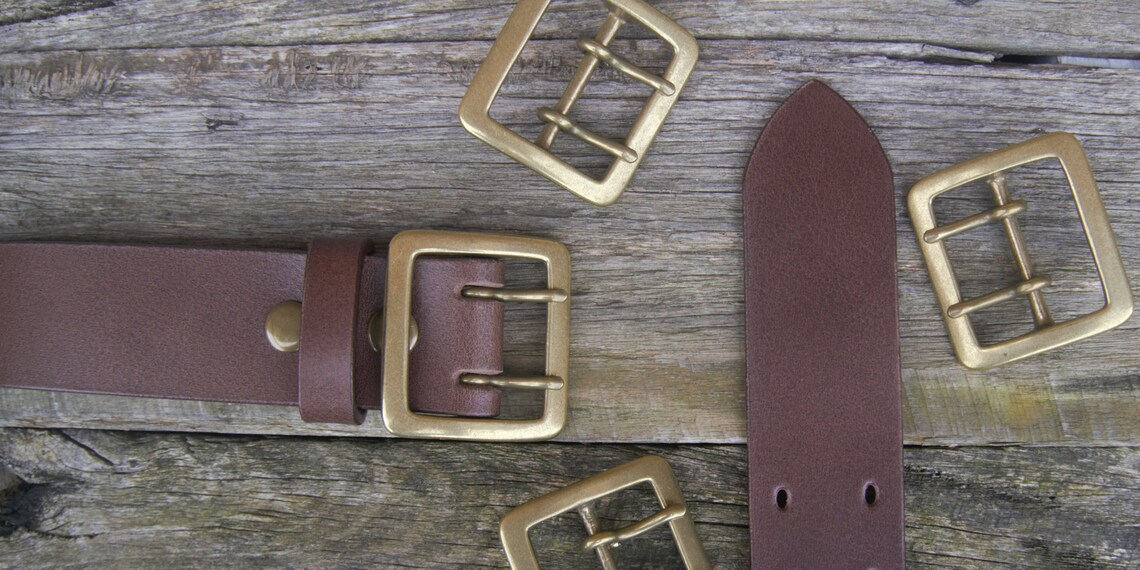 Men's Wide Jeans Belt 1.75 Inch Width Rustic Buffalo Leather Japanese