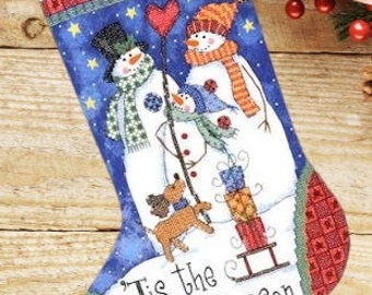 Cross Stitch Christmas Stocking Santa 1 with Name | Etsy