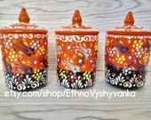 Handmade ceramic canister set, Ottoman spice jar ceramic, Pottery canister set, Tall lidded jar, Ceramic cookie Jar, Pottery garlic keeper