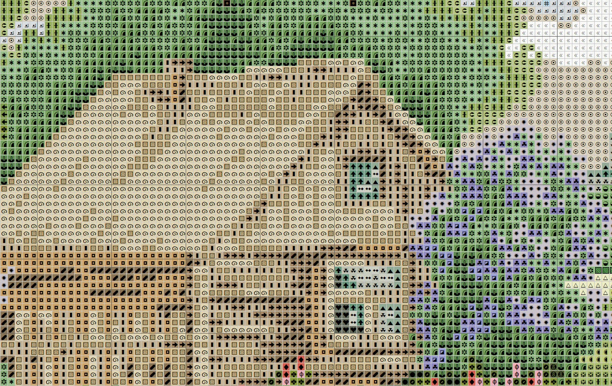 Village Cross stitch PDF Pattern Green Village cross stitch Etsy