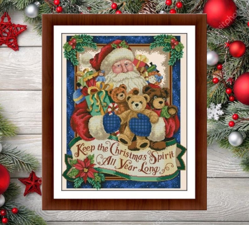 Cross stitch Christmas Spirit Santas pattern Christmas cross | Etsy