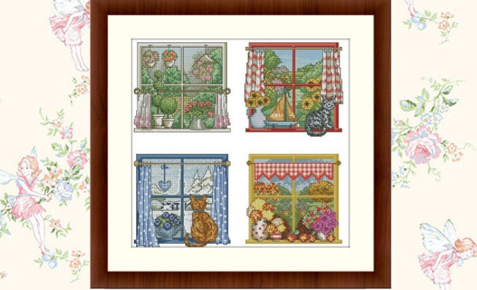 4 Seasons kitchen Cross stitch pattern 4 Seasons cross stitch | Etsy