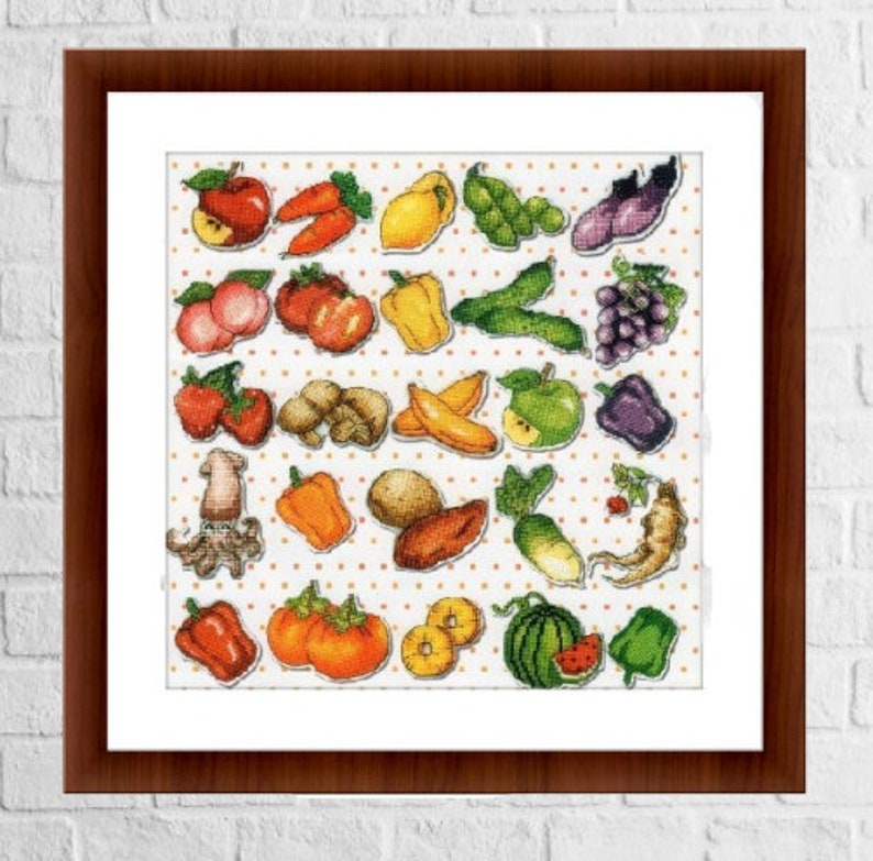Vegetables Fruits sampler Cross stitch PatternVegetables | Etsy